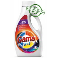 Гель для прання Gama Color & Dark для кольорової та темної білизни, 990 мл (22 прань)